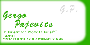 gergo pajevits business card